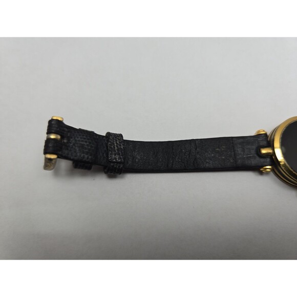 Vintage Gucci Womens Stack Gold Plated Black Dial Quartz Swiss Watch New Battery main image 6